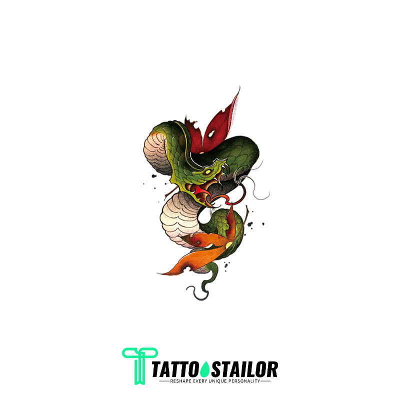 Giant python snake tattoo decal arm - tattoostailor